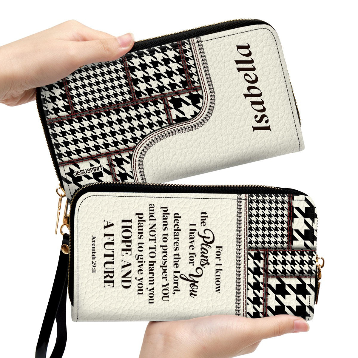 Personalized Christian Leather Handbag, Jeremiah 29:11 Bible Verse Purse, Hope and a Future Scripture Bag for Women BLAF47